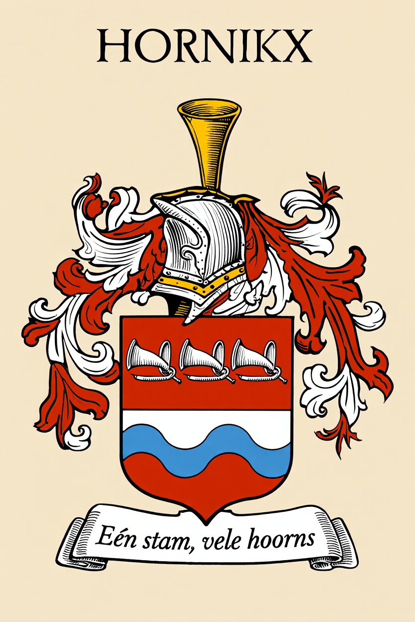 Familiewapen van de achternaam HORNIKX (vergrendeld)