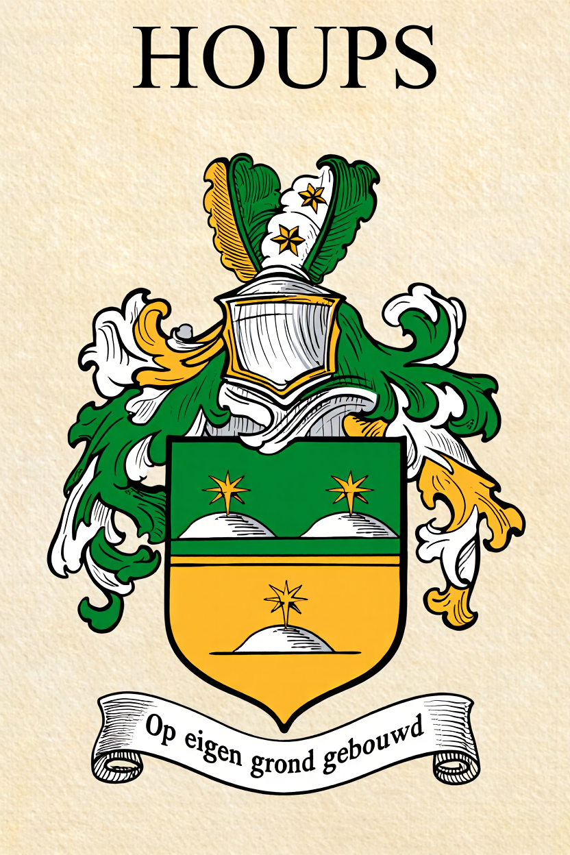 Familiewapen van de achternaam HOUPS (vergrendeld)