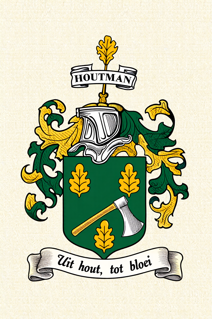 Familiewapen van de achternaam HOUTMAN (vergrendeld)