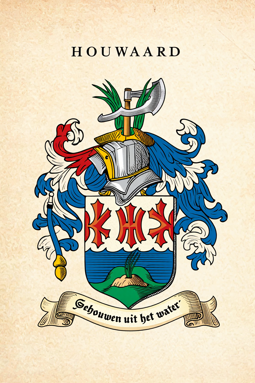 Familiewapen van de achternaam HOUWAARD (vergrendeld)