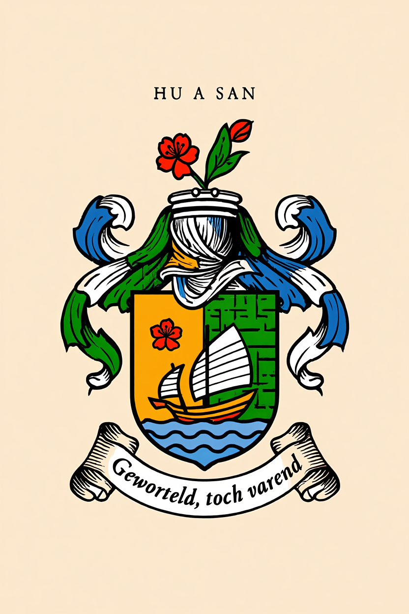 Familiewapen van de achternaam HU A SAN