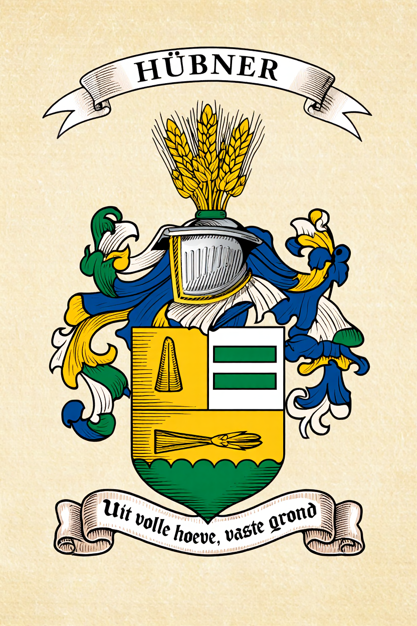 Familiewapen van de achternaam HÜBNER (vergrendeld)