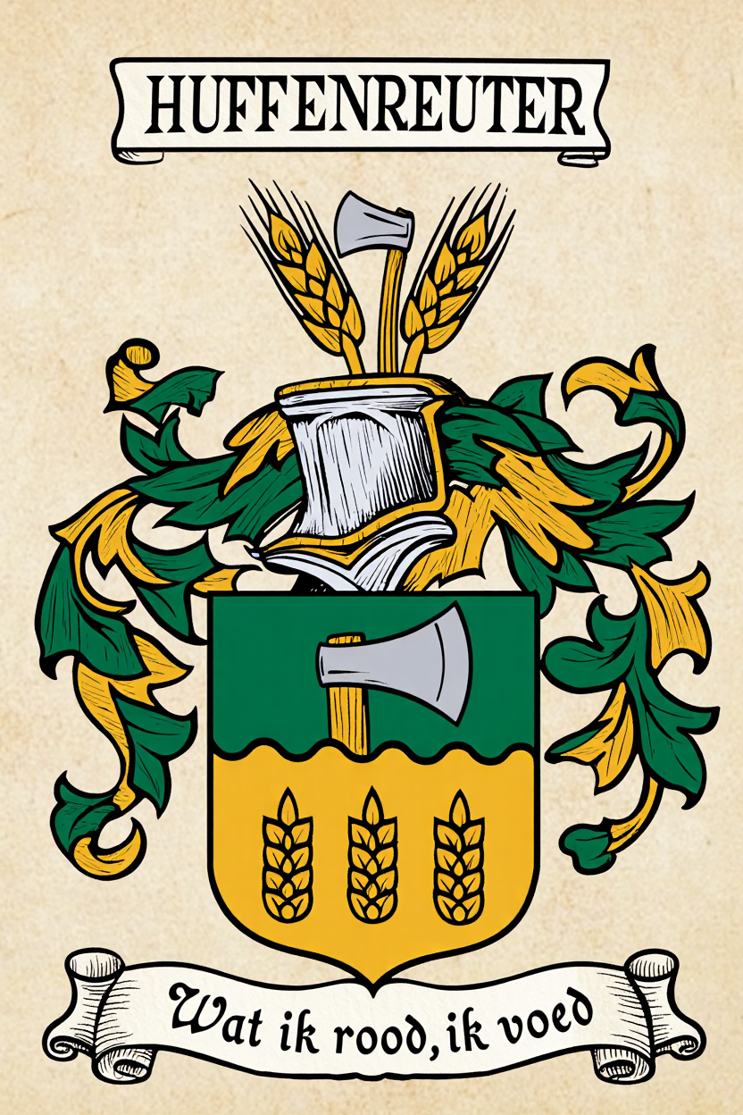 Familiewapen van de achternaam HUFFENREUTER (vergrendeld)