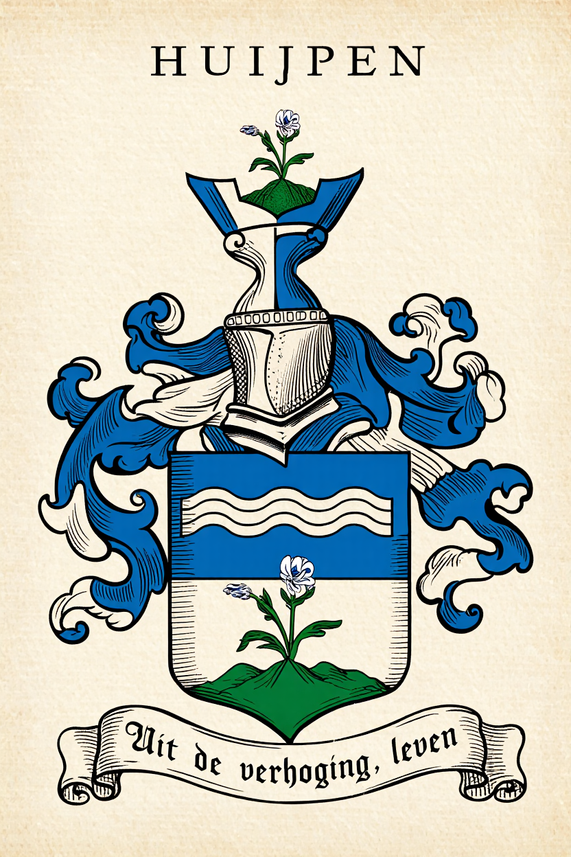 Familiewapen van de achternaam HUIJPEN (vergrendeld)