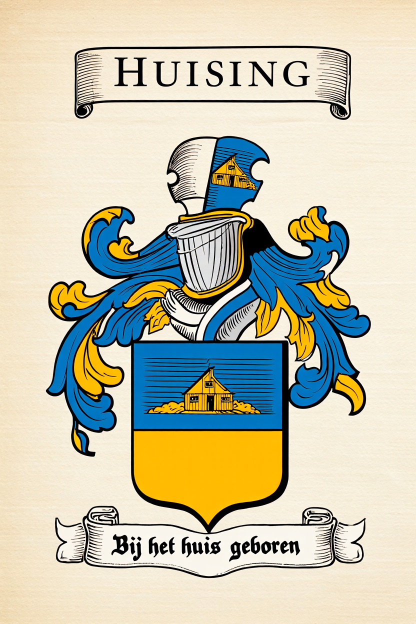 Familiewapen van de achternaam HUISING (vergrendeld)