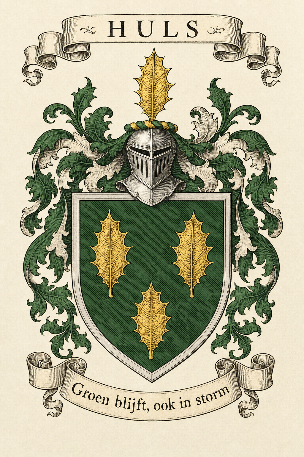Familiewapen van de achternaam HULS (vergrendeld)