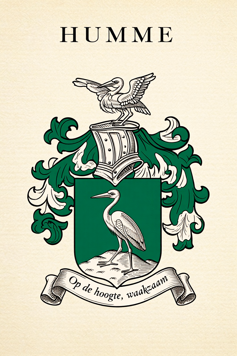 Familiewapen van de achternaam HUMME (vergrendeld)