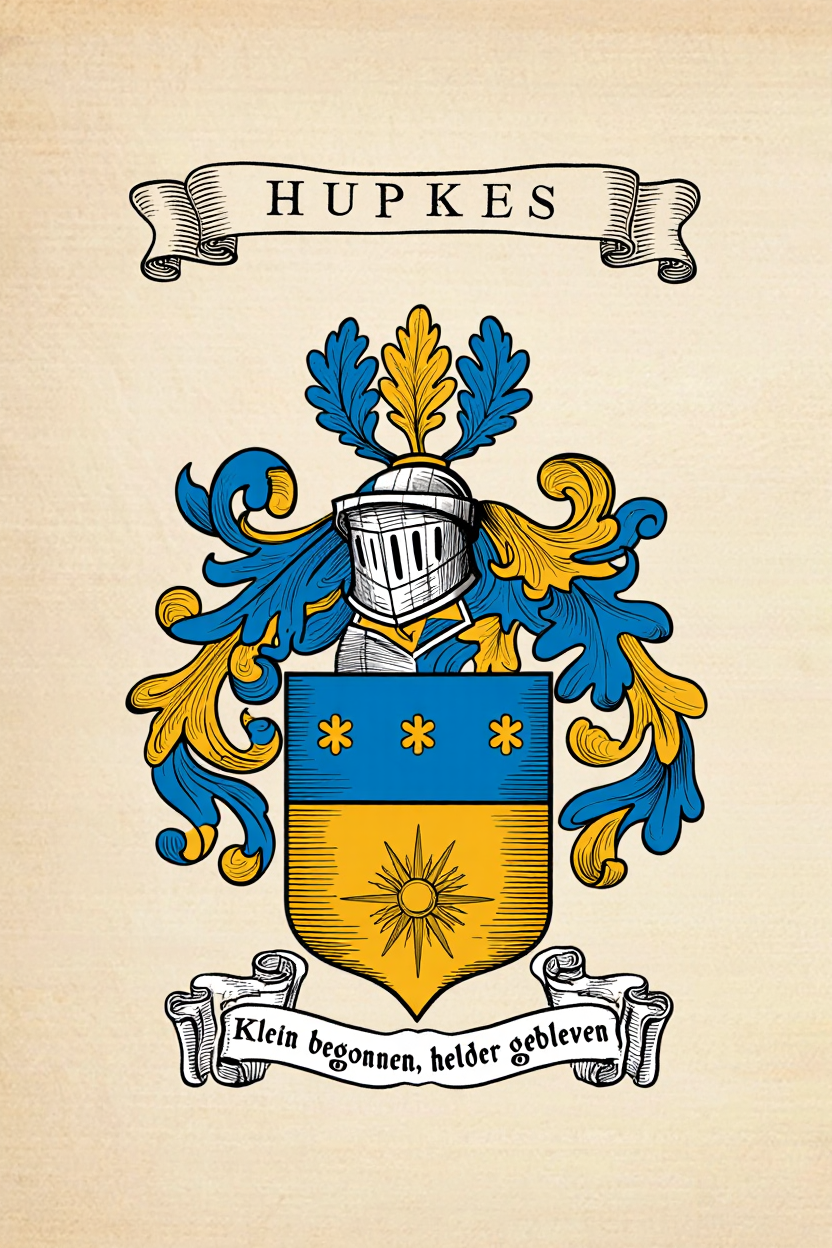 Familiewapen van de achternaam HUPKES (vergrendeld)