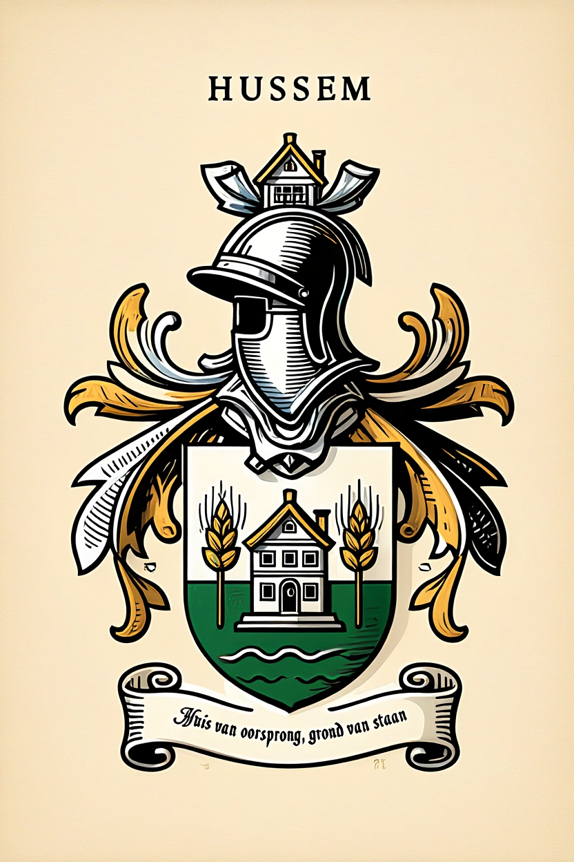 Familiewapen van de achternaam HUSSEM (vergrendeld)