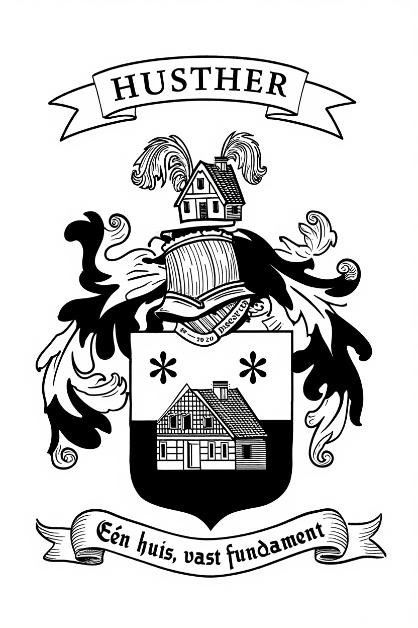 Familiewapen van de achternaam HUSTHER (vergrendeld)