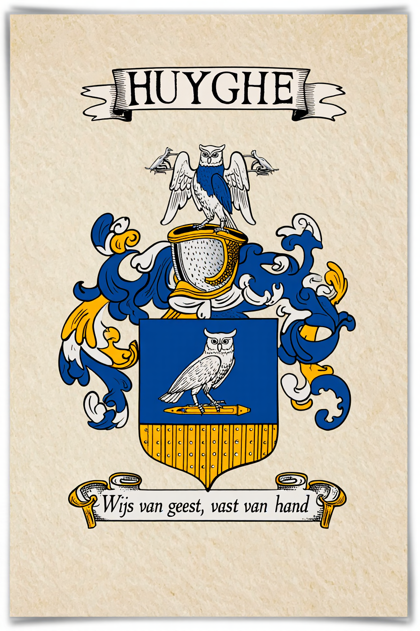 Familiewapen van de achternaam HUYGHE (vergrendeld)