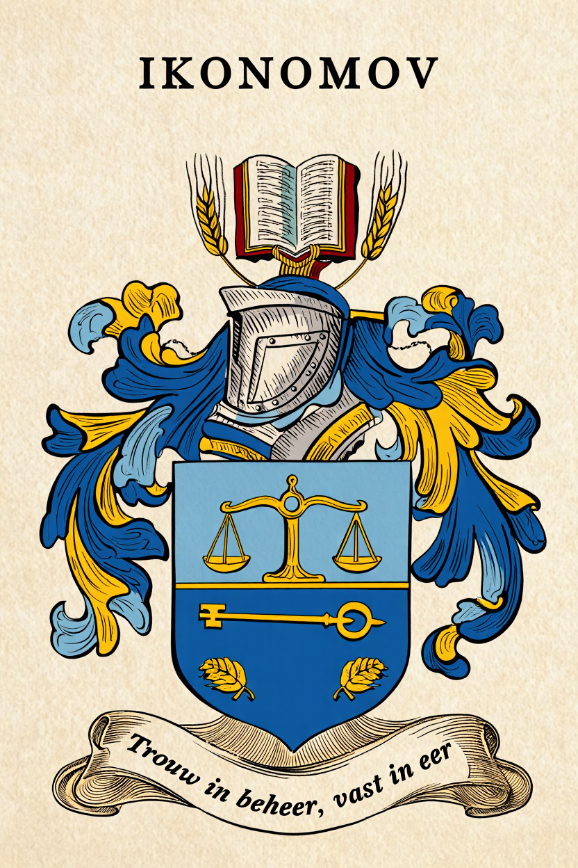 Familiewapen van de achternaam IKONOMOV (vergrendeld)