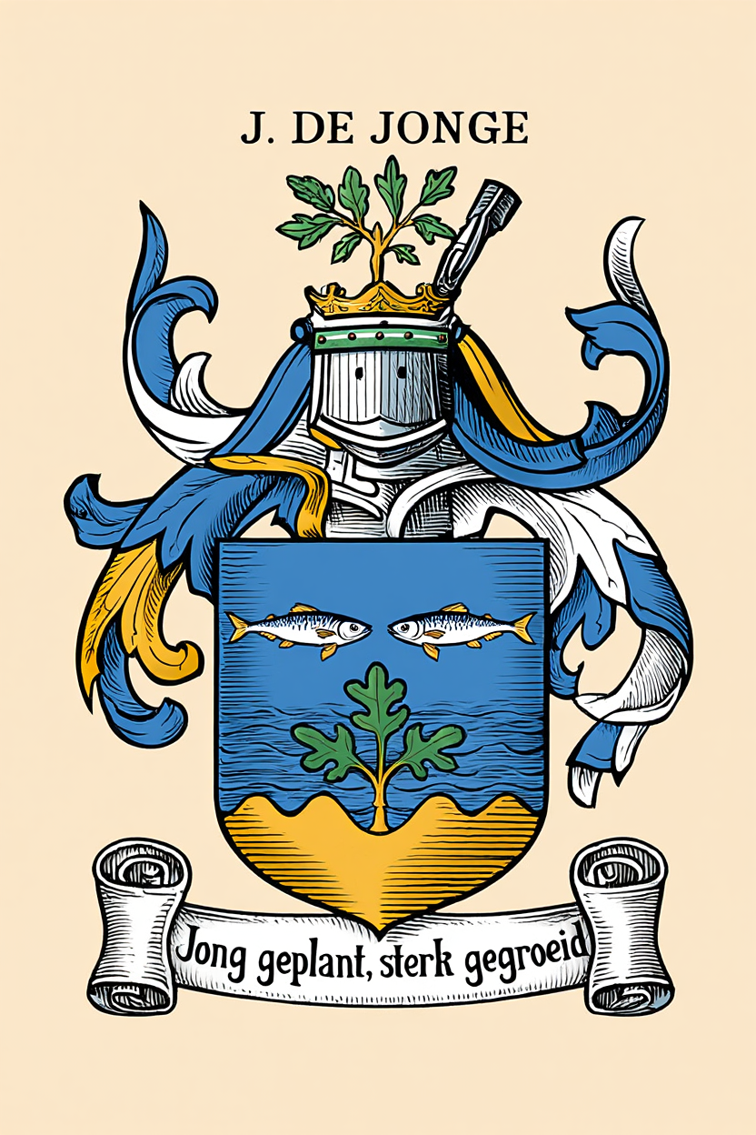 Familiewapen van de achternaam J. DE JONGE