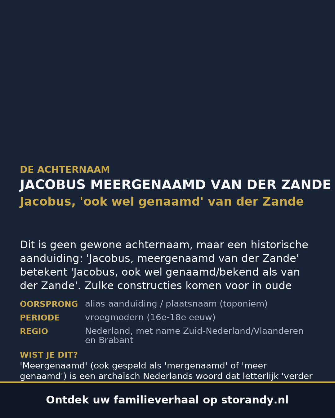Familiewapen van de achternaam JACOBUS MEERGENAAMD VAN DER ZANDE