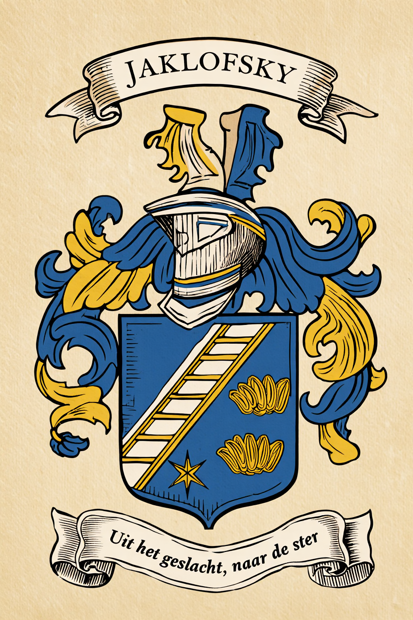 Familiewapen van de achternaam JAKLOFSKY (vergrendeld)