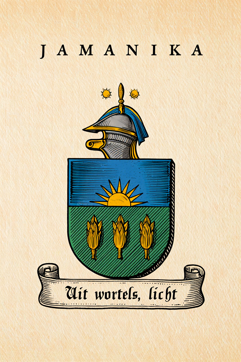 Familiewapen van de achternaam JAMANIKA (vergrendeld)