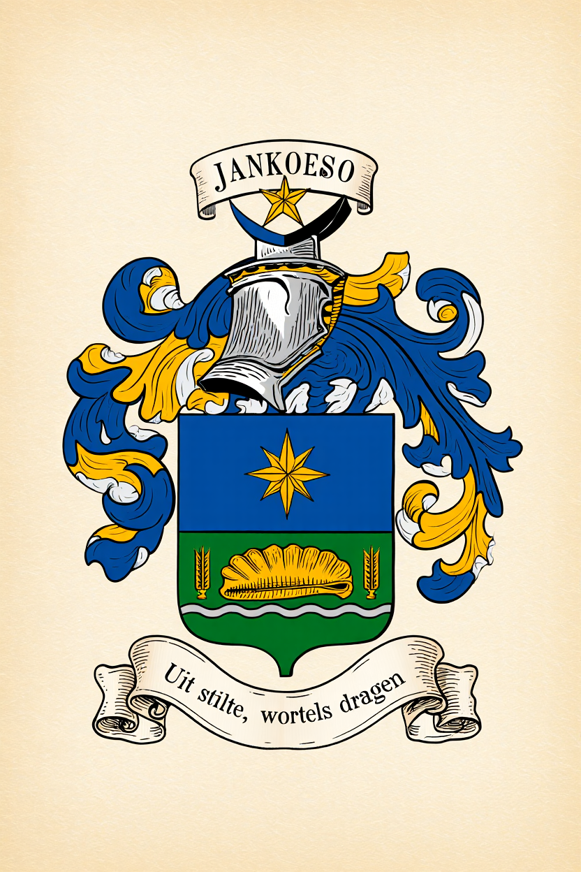 Familiewapen van de achternaam JANKOESO (vergrendeld)