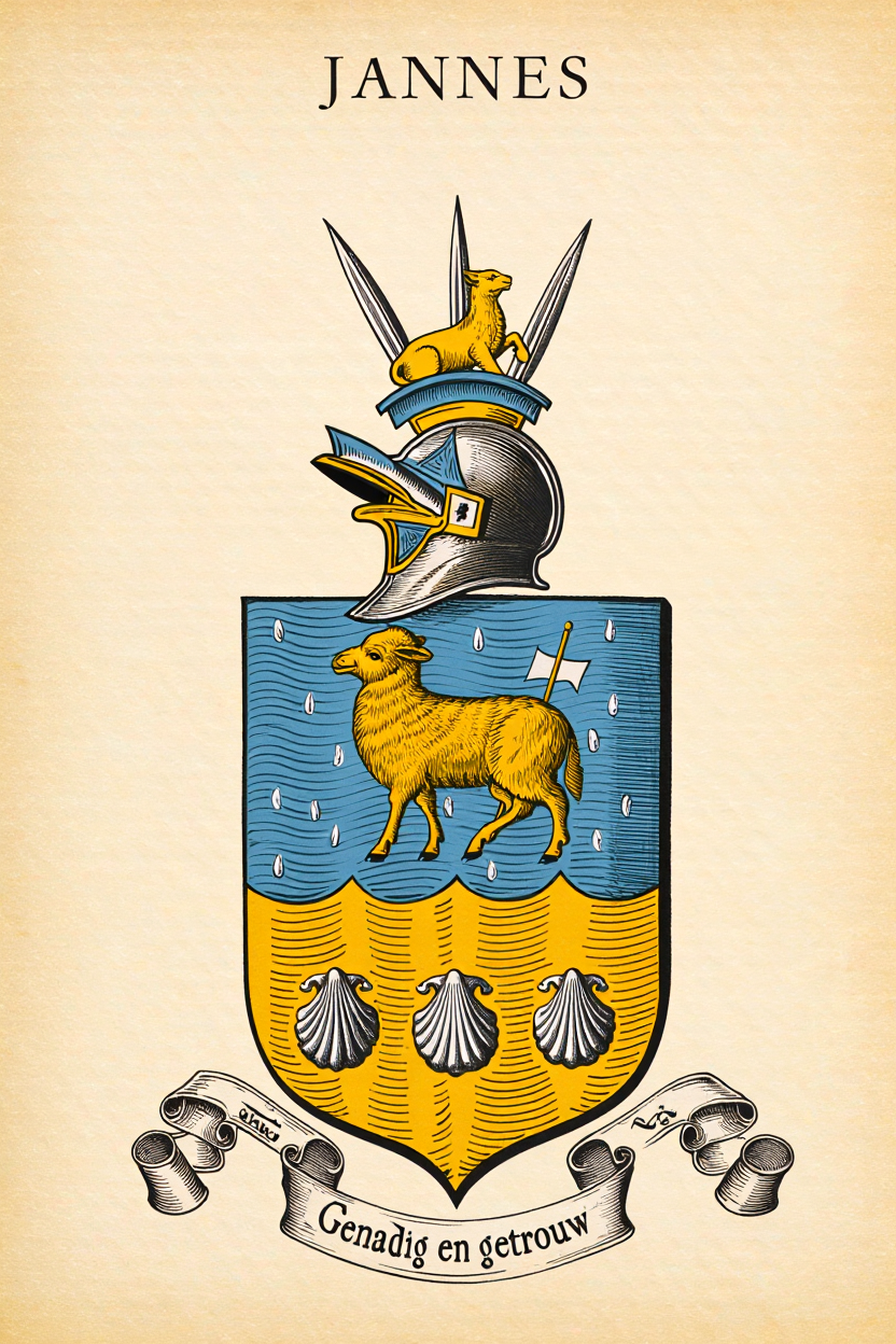 Familiewapen van de achternaam JANNES (vergrendeld)
