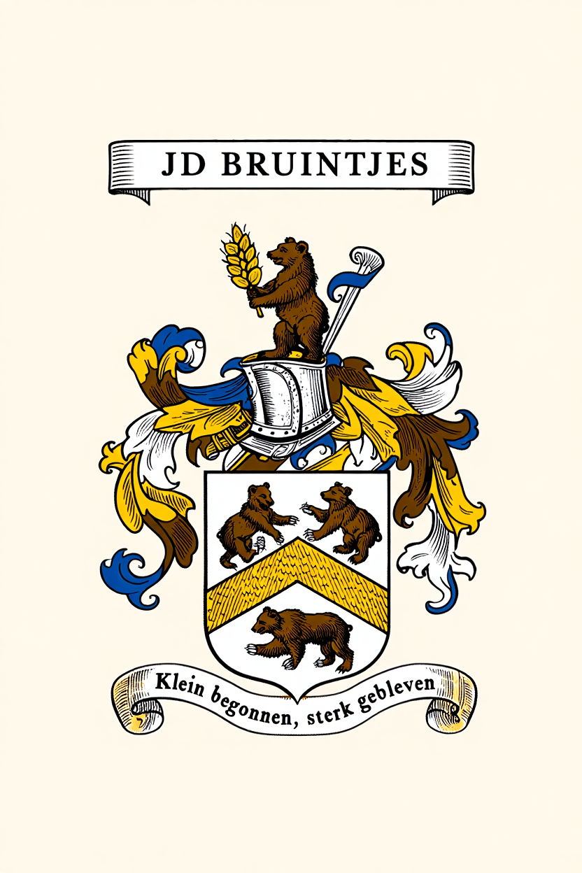 Familiewapen van de achternaam JD BRUINTJES (vergrendeld)