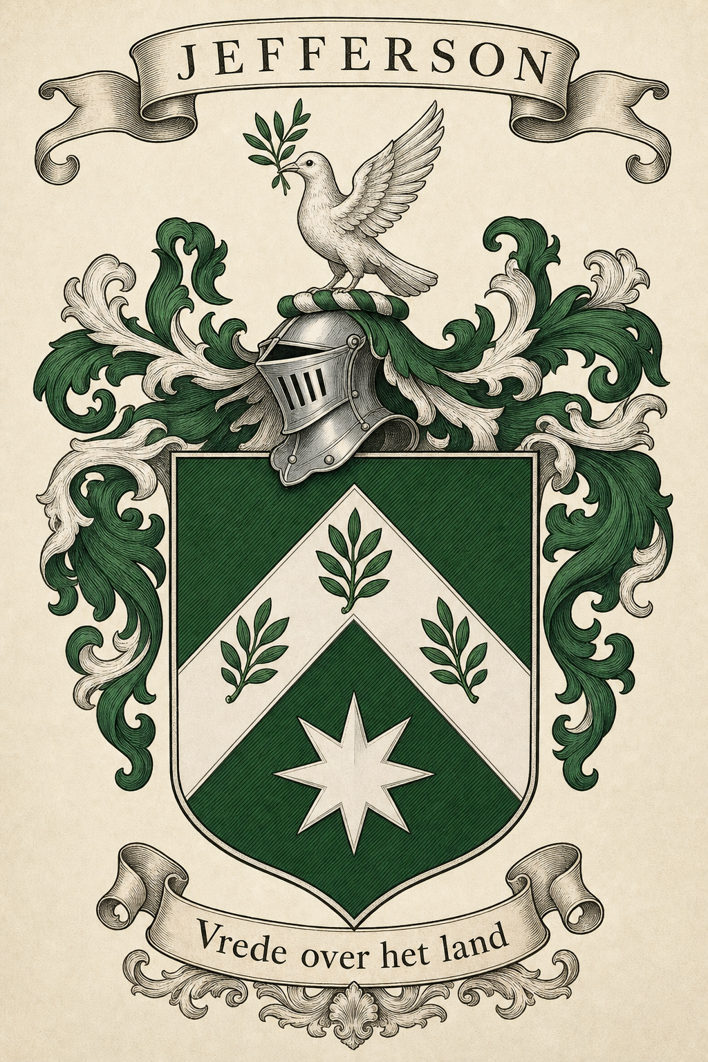 Familiewapen van de achternaam JEFFERSON (vergrendeld)