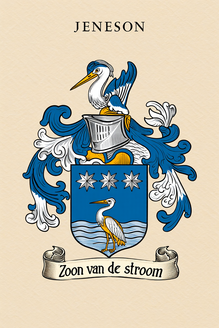 Familiewapen van de achternaam JENESON (vergrendeld)