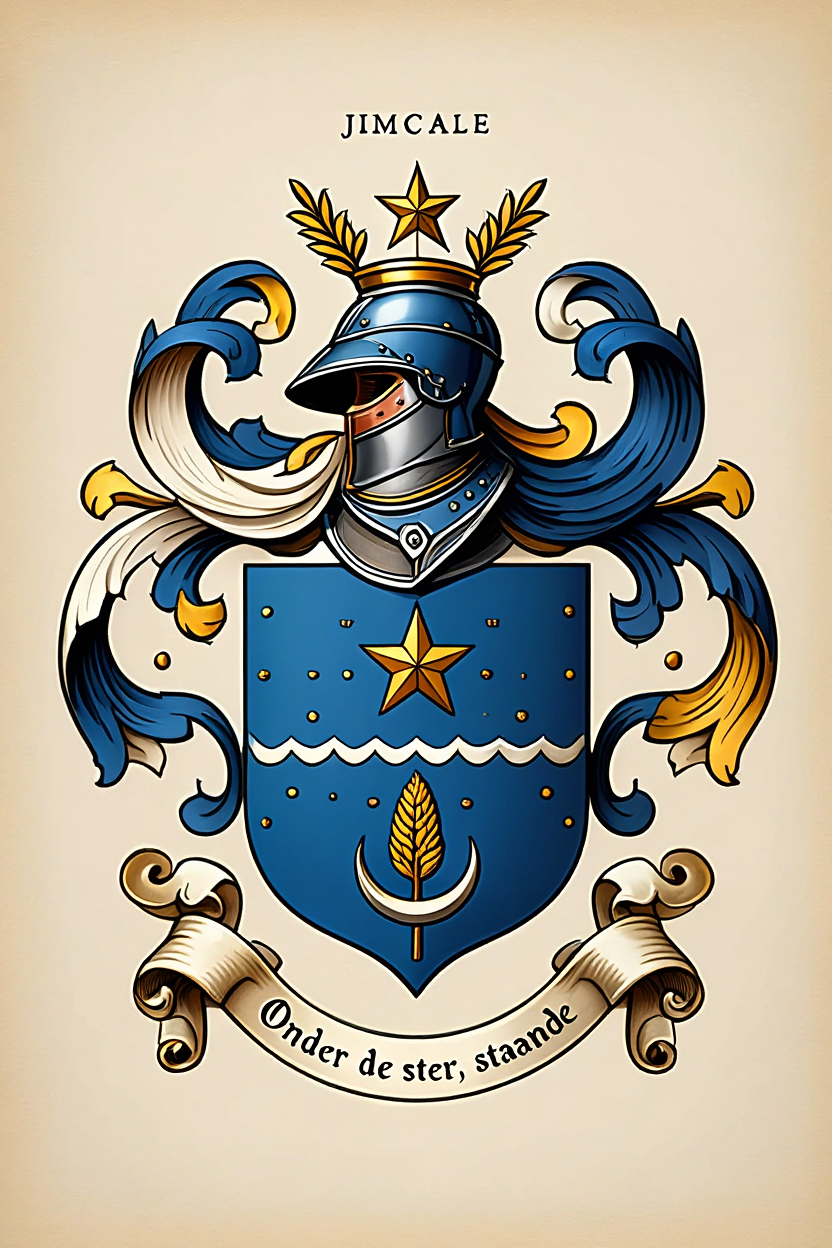 Familiewapen van de achternaam JIMCALE (vergrendeld)