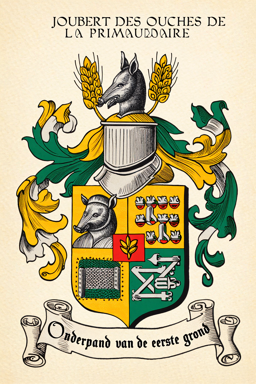 Familiewapen van de achternaam JOUBERT DES OUCHES DE LA PRIMAUDIAIRE