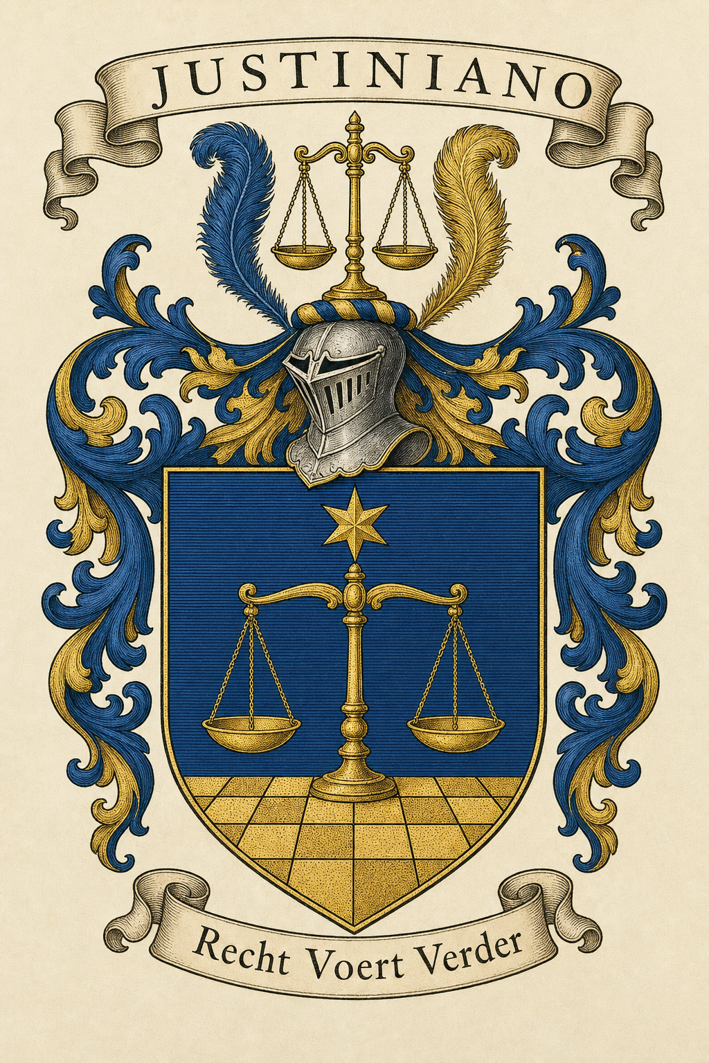 Familiewapen van de achternaam JUSTINIANO (vergrendeld)