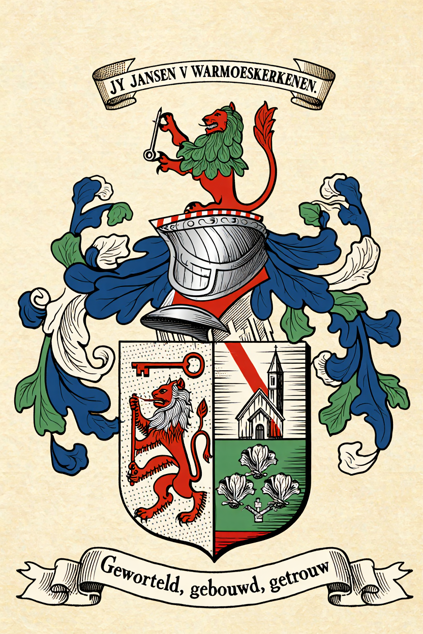 Familiewapen van de achternaam JY  JANSEN V WARMOESKERKENEN.