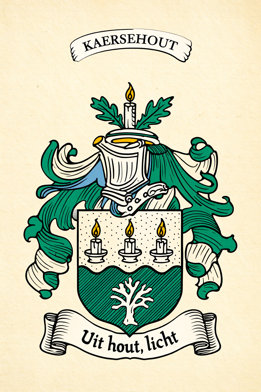 Familiewapen van de achternaam KAERSENHOUT (vergrendeld)