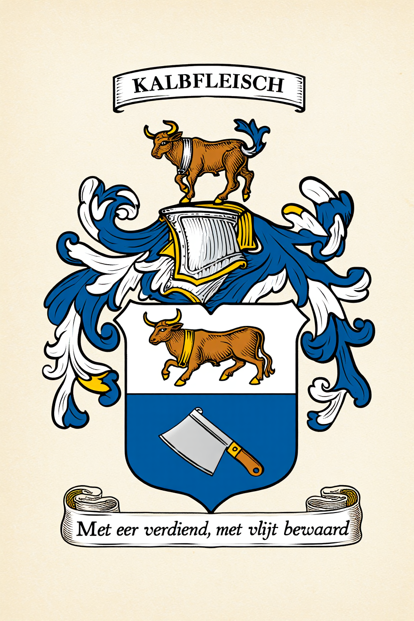 Familiewapen van de achternaam KALBFLEISCH (vergrendeld)