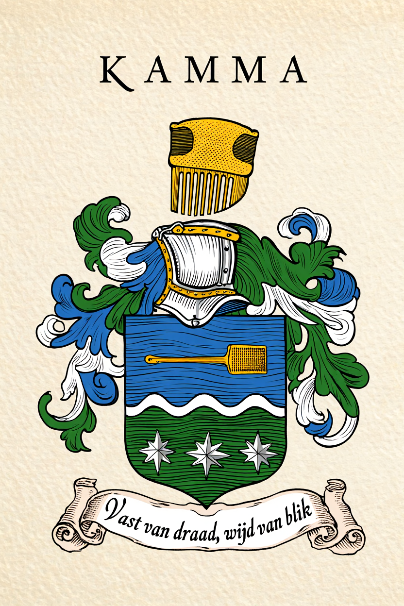 Familiewapen van de achternaam KAMMA (vergrendeld)
