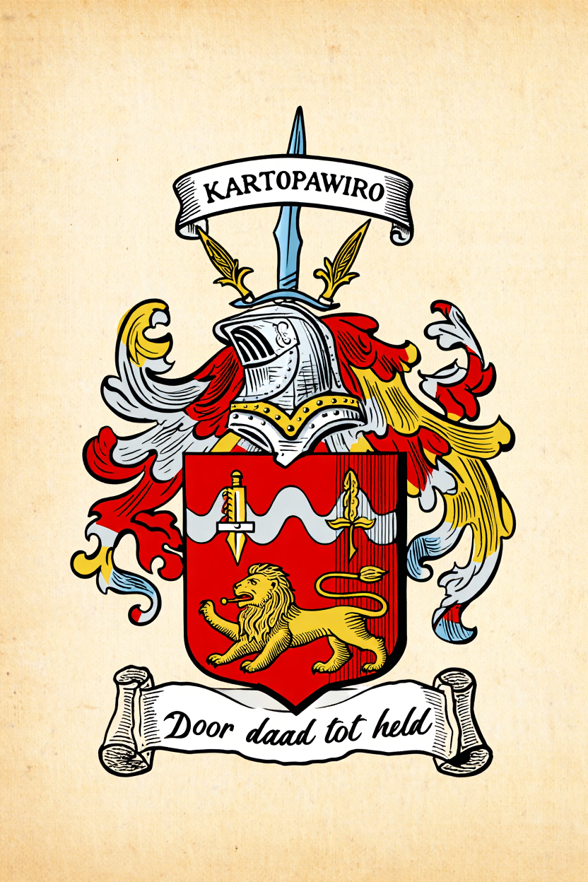 Familiewapen van de achternaam KARTOPAWIRO (vergrendeld)