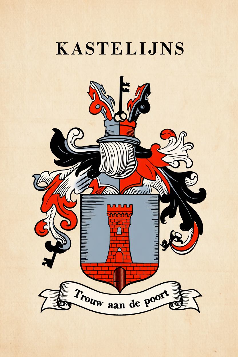 Familiewapen van de achternaam KASTELIJNS (vergrendeld)