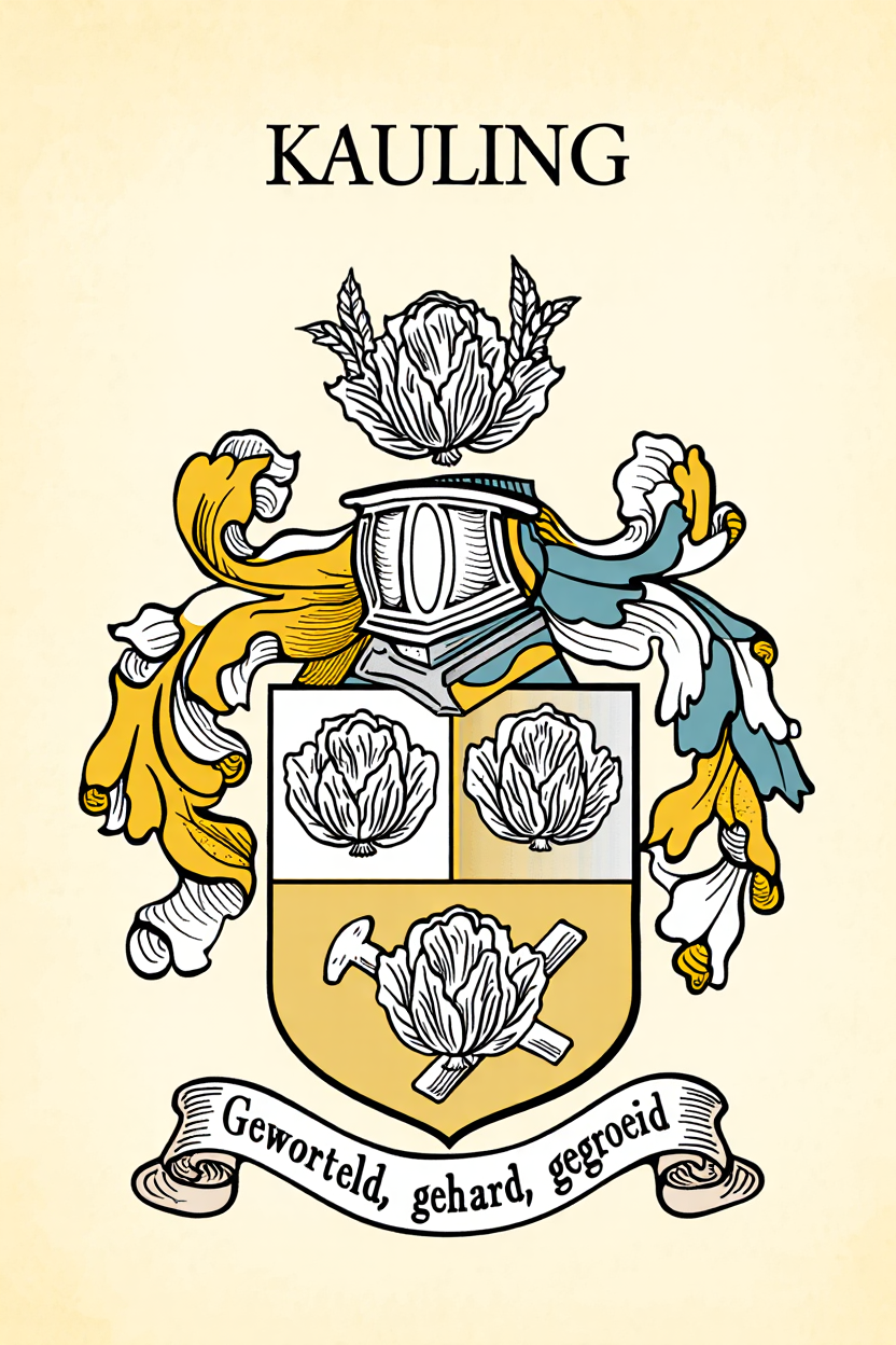 Familiewapen van de achternaam KAULING (vergrendeld)