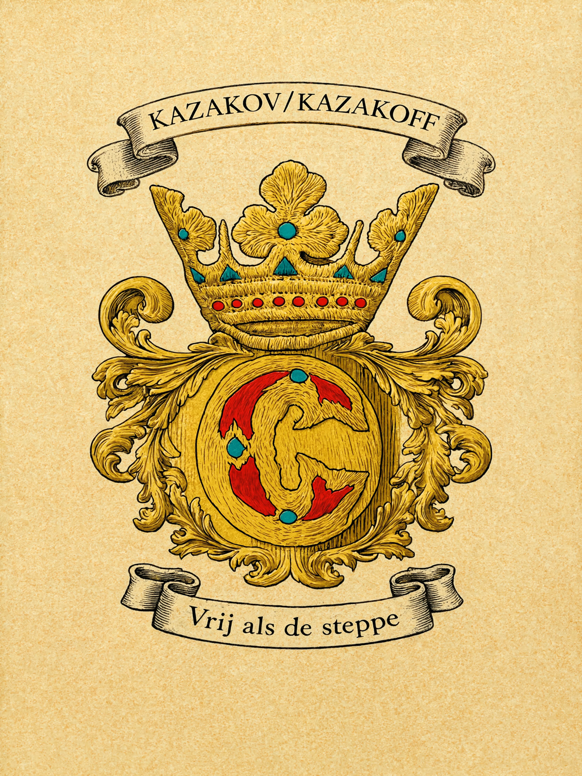 Familiewapen van de achternaam KAZAKOV/KAZAKOFF