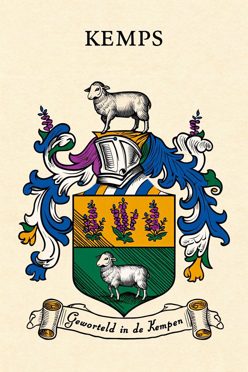 Familiewapen van de achternaam KEMPS (vergrendeld)