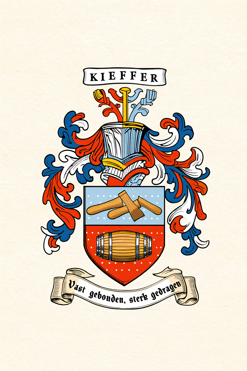 Familiewapen van de achternaam KIEFFER (vergrendeld)