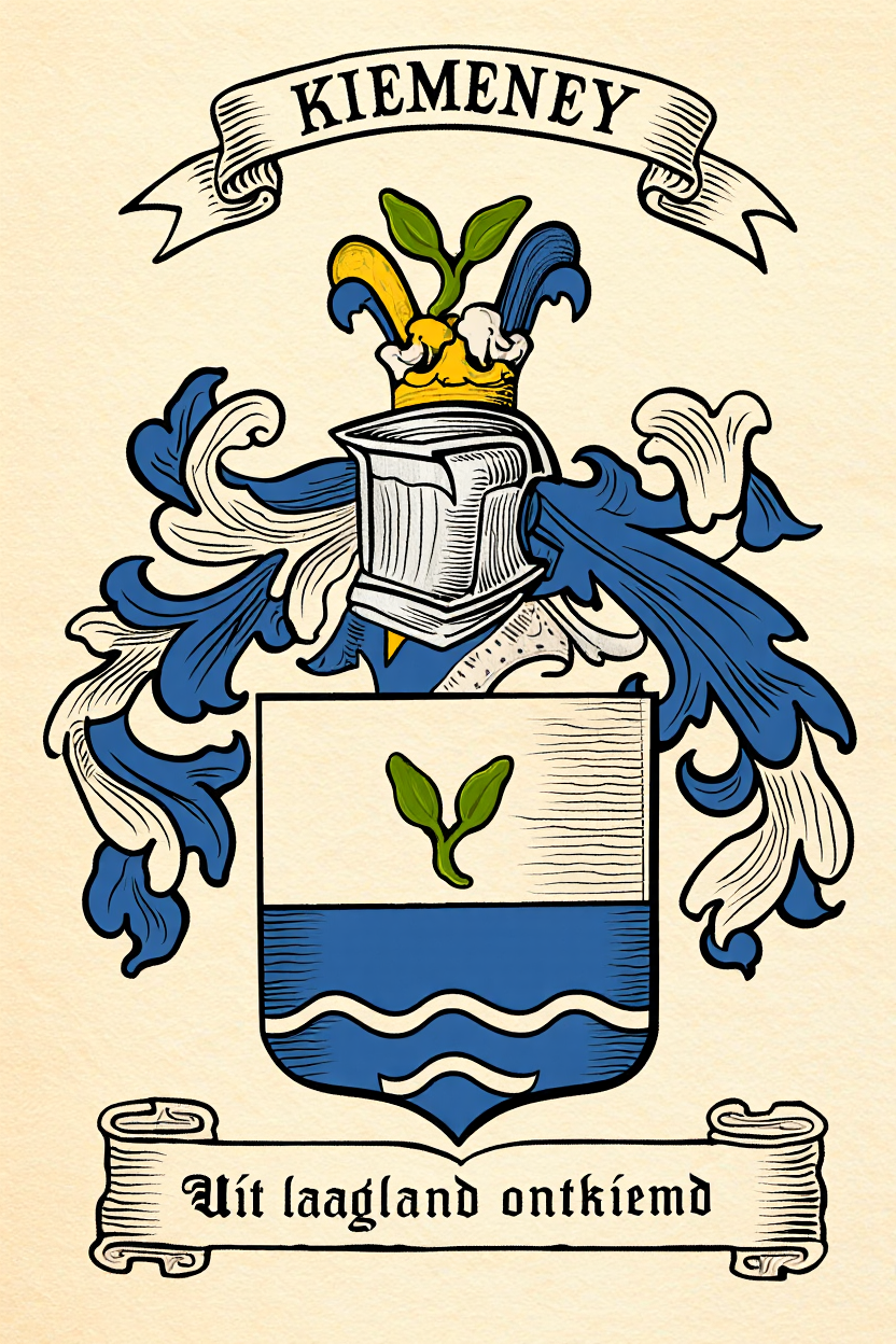 Familiewapen van de achternaam KIEMENEY (vergrendeld)