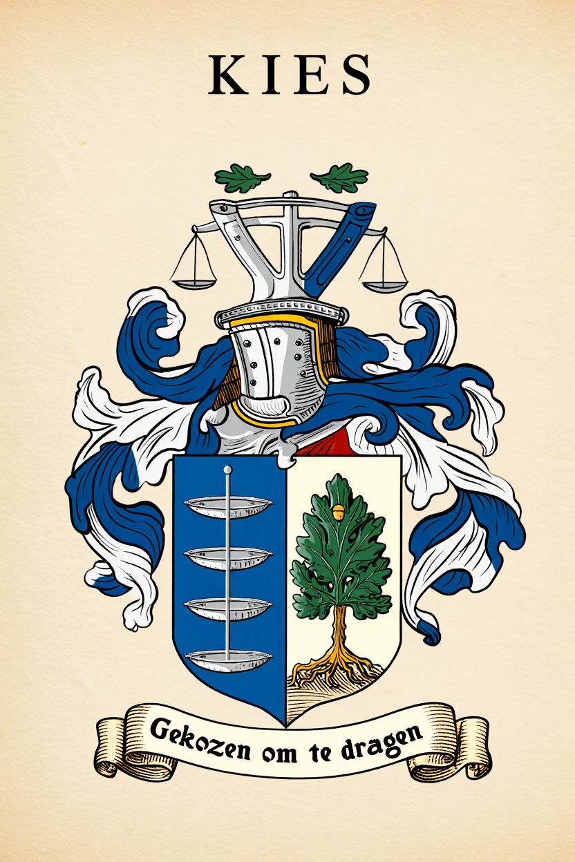 Familiewapen van de achternaam KIES (vergrendeld)
