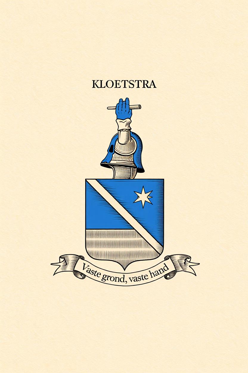 Familiewapen van de achternaam KLOETSTRA (vergrendeld)