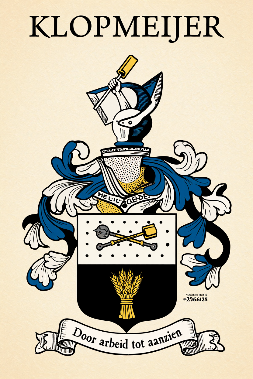 Familiewapen van de achternaam KLOPMEIJER (vergrendeld)