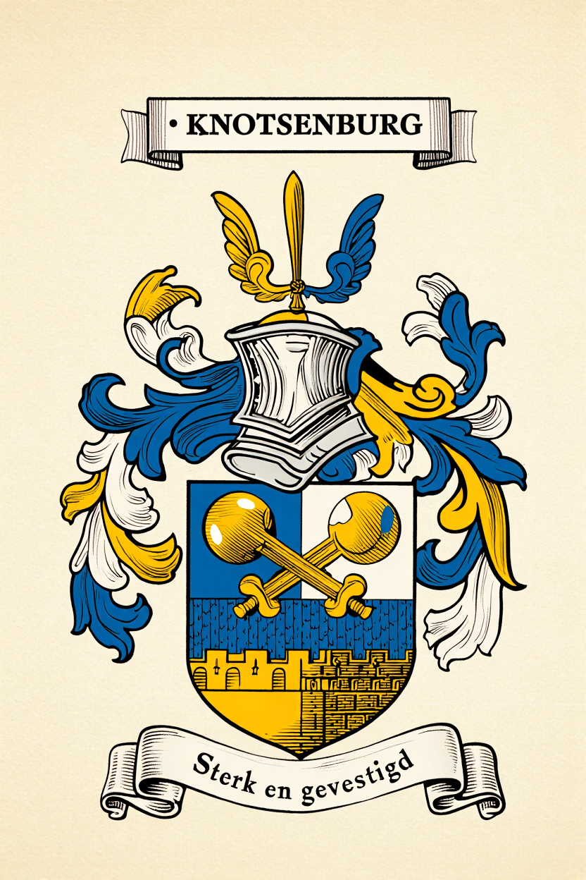 Familiewapen van de achternaam .  KNOTSENBURG