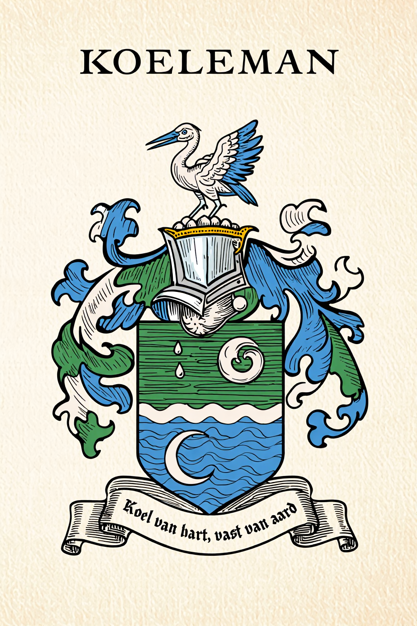 Familiewapen van de achternaam KOELEMAN (vergrendeld)