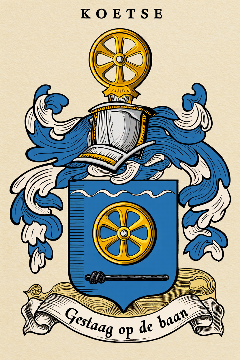 Familiewapen van de achternaam KOETSE (vergrendeld)