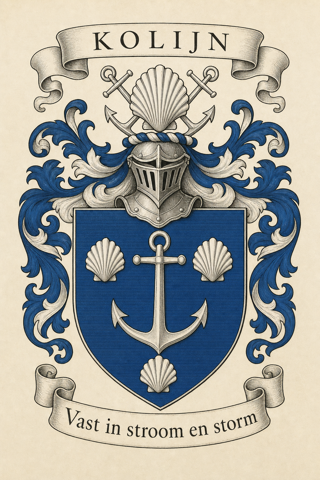 Familiewapen van de achternaam KOLIJN (vergrendeld)
