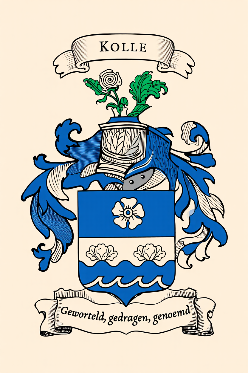 Familiewapen van de achternaam KOLLE (vergrendeld)