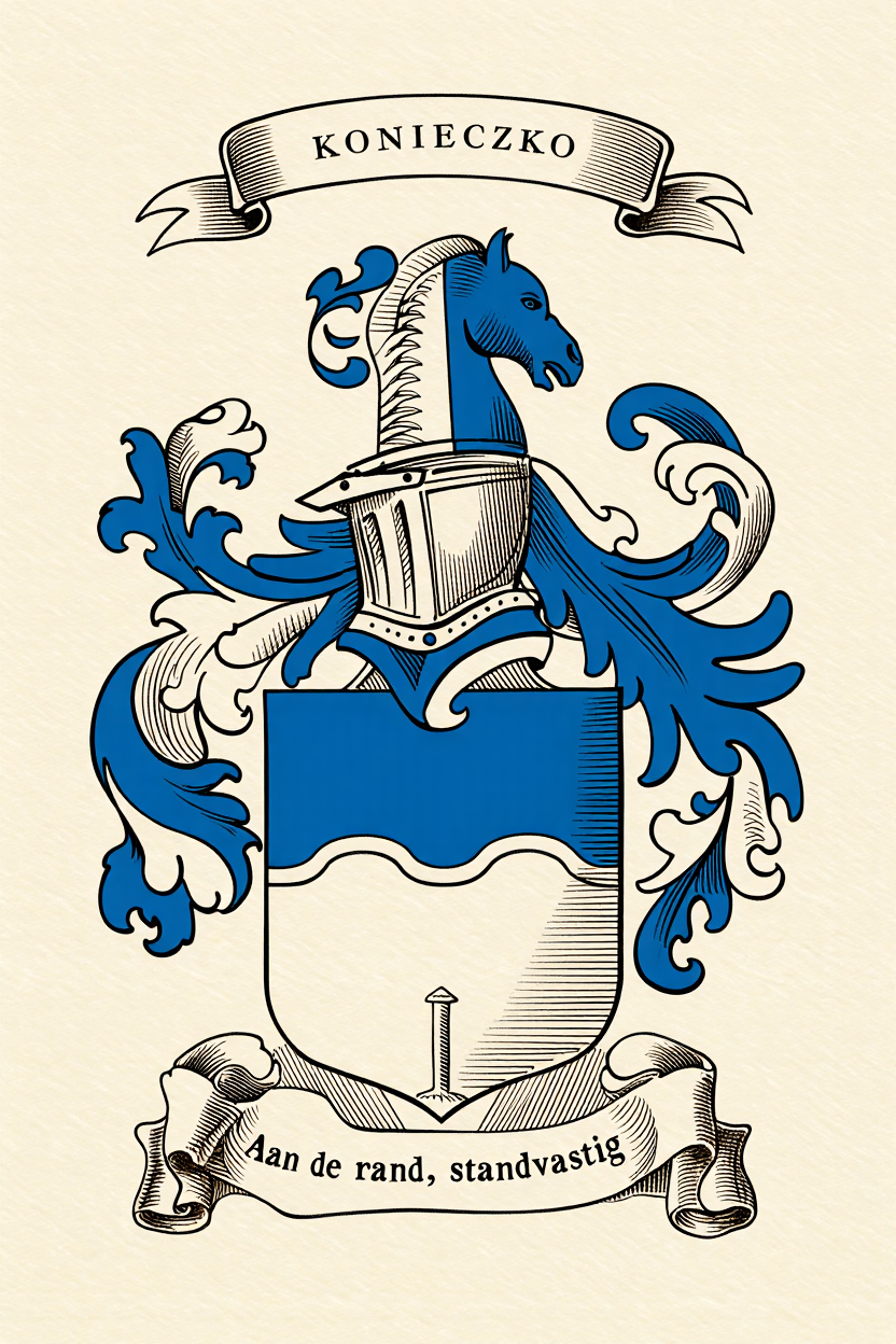 Familiewapen van de achternaam KONIECZKO (vergrendeld)