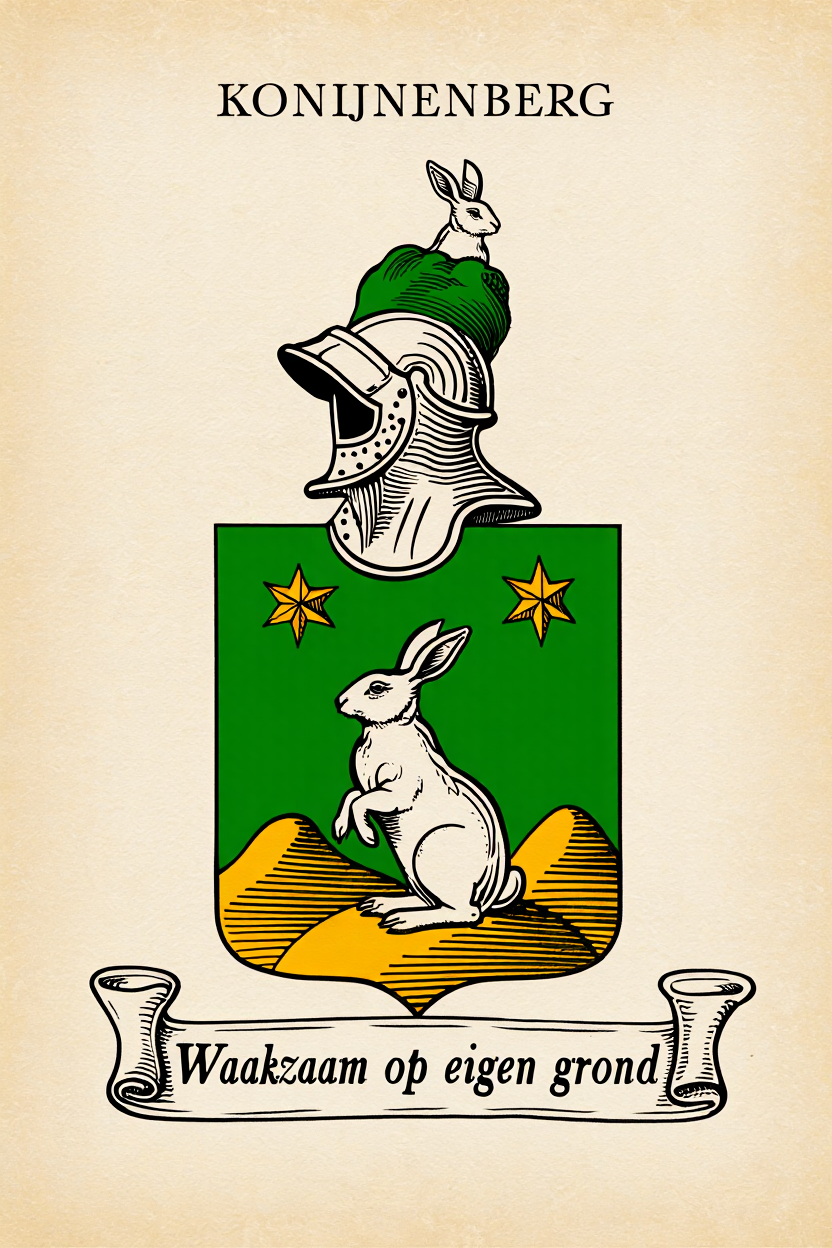 Familiewapen van de achternaam KONIJNENBERG (vergrendeld)