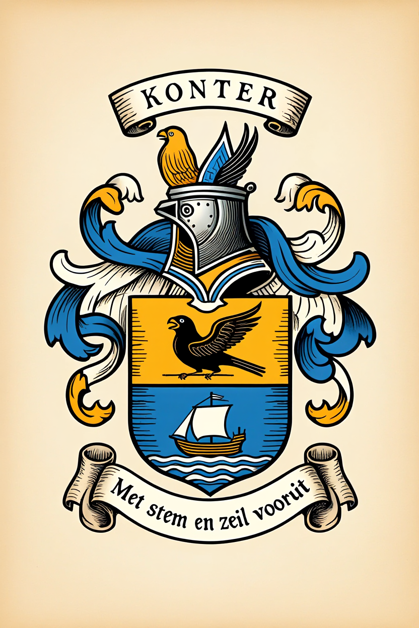 Familiewapen van de achternaam KONTER (vergrendeld)